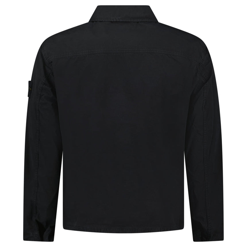 Stone Island Mercerised Organic Cotton Ripstop Overshirt in Black - Boinclo - Outlet Sale Under Retail