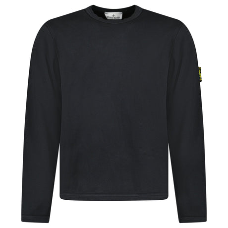 Stone Island Mesh Stitch Organic Cotton Fleece Crewneck Sweatshirt in Black - Boinclo - Outlet Sale Under Retail