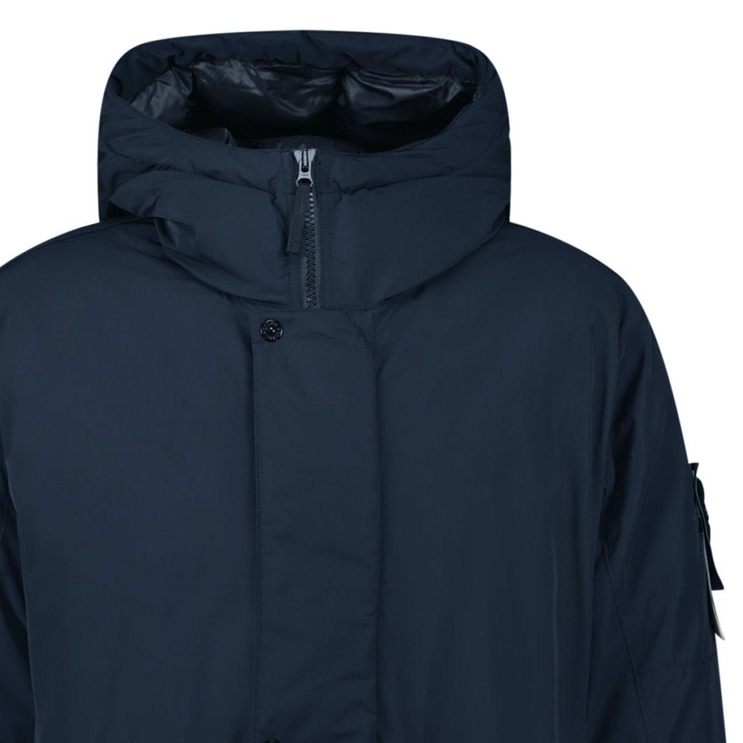 Stone Island Micro Twill Long Parka in Navy - Outlet Sale Stone Island Micro Twill Long Parka in Navy - Outlet Sale
