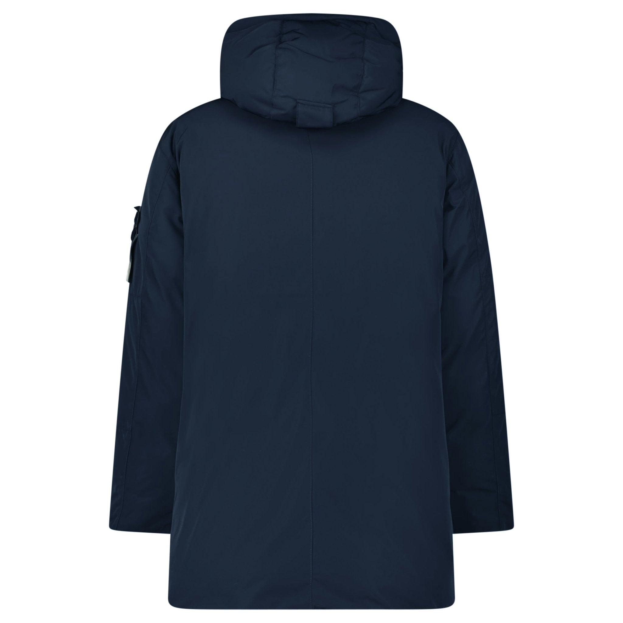 Stone Island Micro Twill Long Parka in Navy - Outlet Sale Stone Island Micro Twill Long Parka in Navy - Outlet Sale
