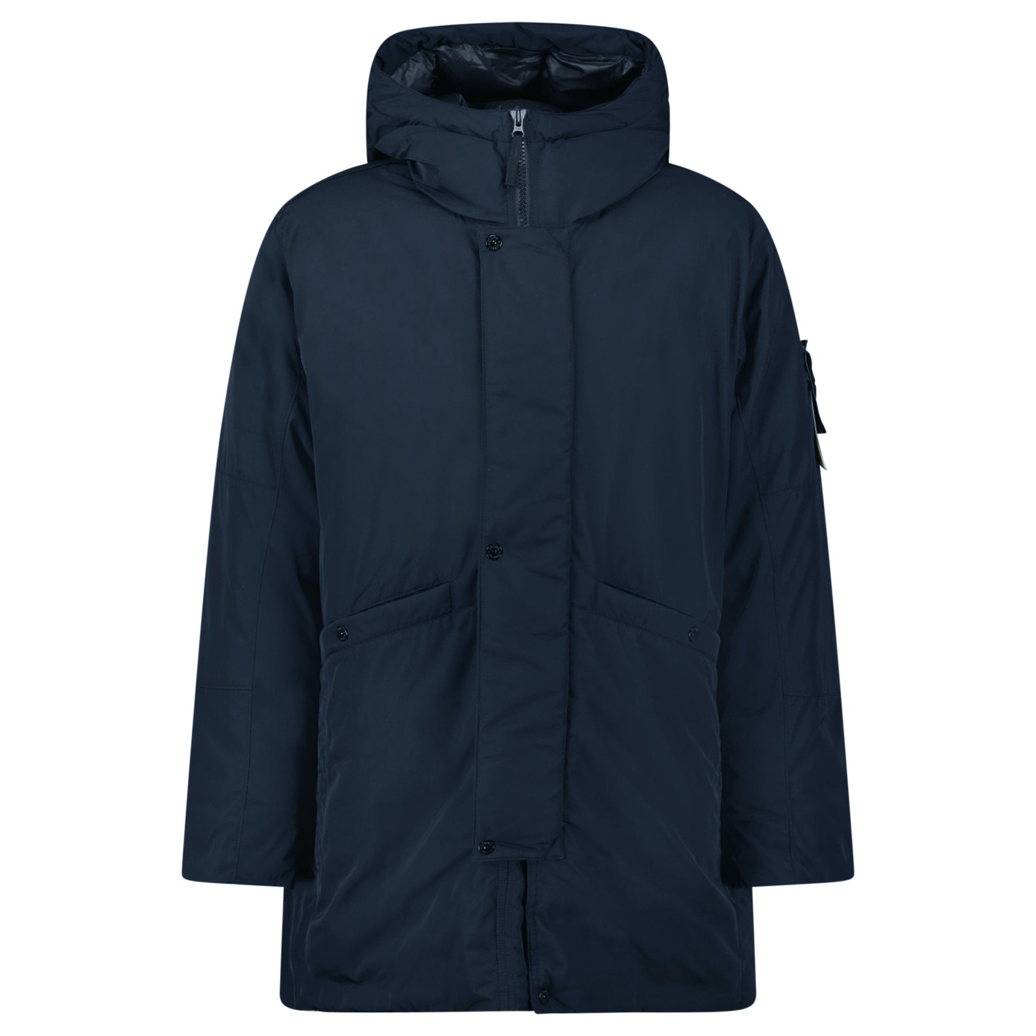 Stone Island Micro Twill Long Parka in Navy - Outlet Sale Stone Island Micro Twill Long Parka in Navy - Outlet Sale