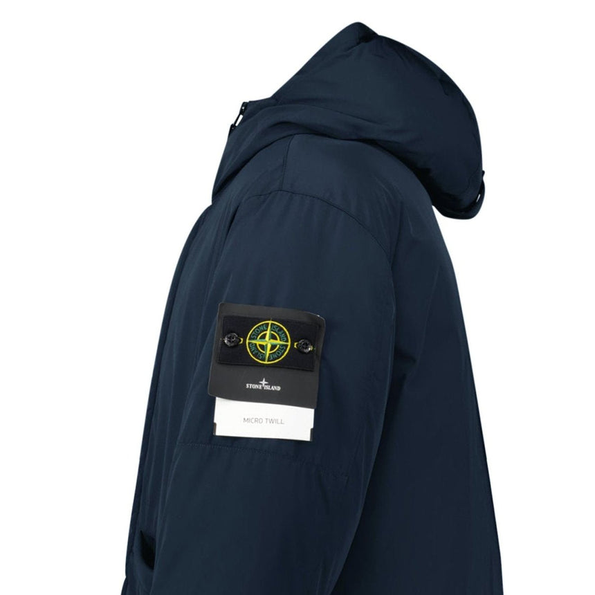Stone Island Micro Twill Long Parka in Navy - Boinclo - Outlet Sale Under Retail