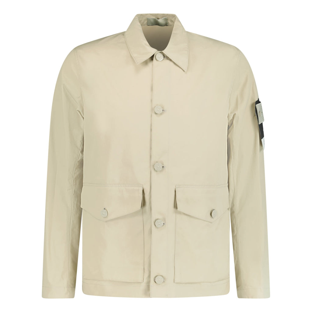 Stone Island O - Ventile Ghost Piece Button Up Jacket Beige - Boinclo ltd - Outlet Sale Under Retail