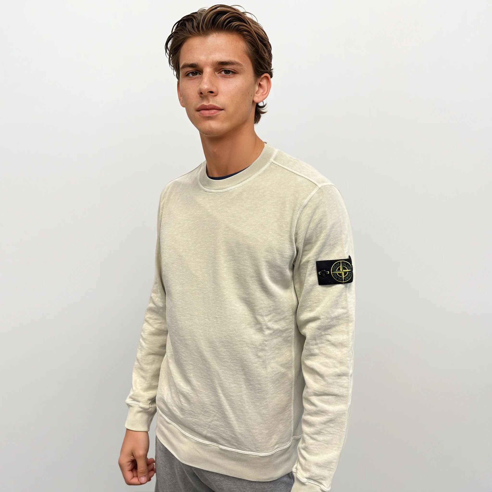 トップス stone  sweat shirt 25ss Stone Island Old Effect Crewneck Sweatshirt Beige - Outlet
