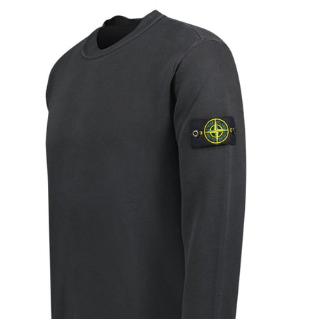 Stone Island Old Effect Crewneck Sweatshirt Black - Boinclo - Outlet Sale Under Retail