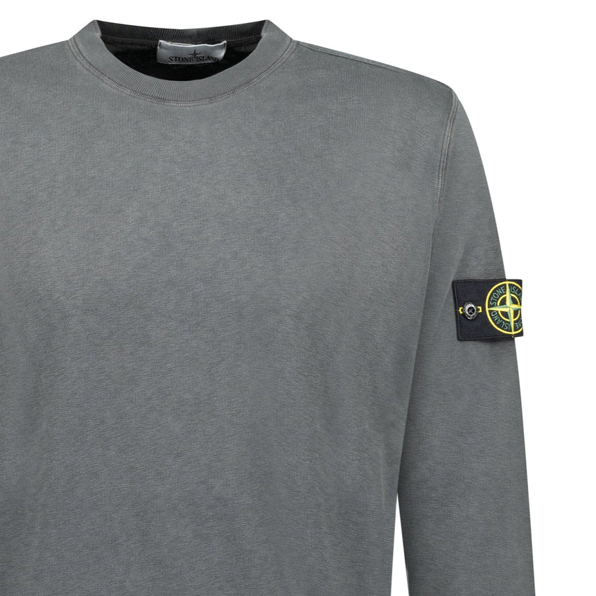 Stone Island Old Effect Crewneck Sweatshirt Charcoal Grey - Boinclo - Outlet Sale Under Retail