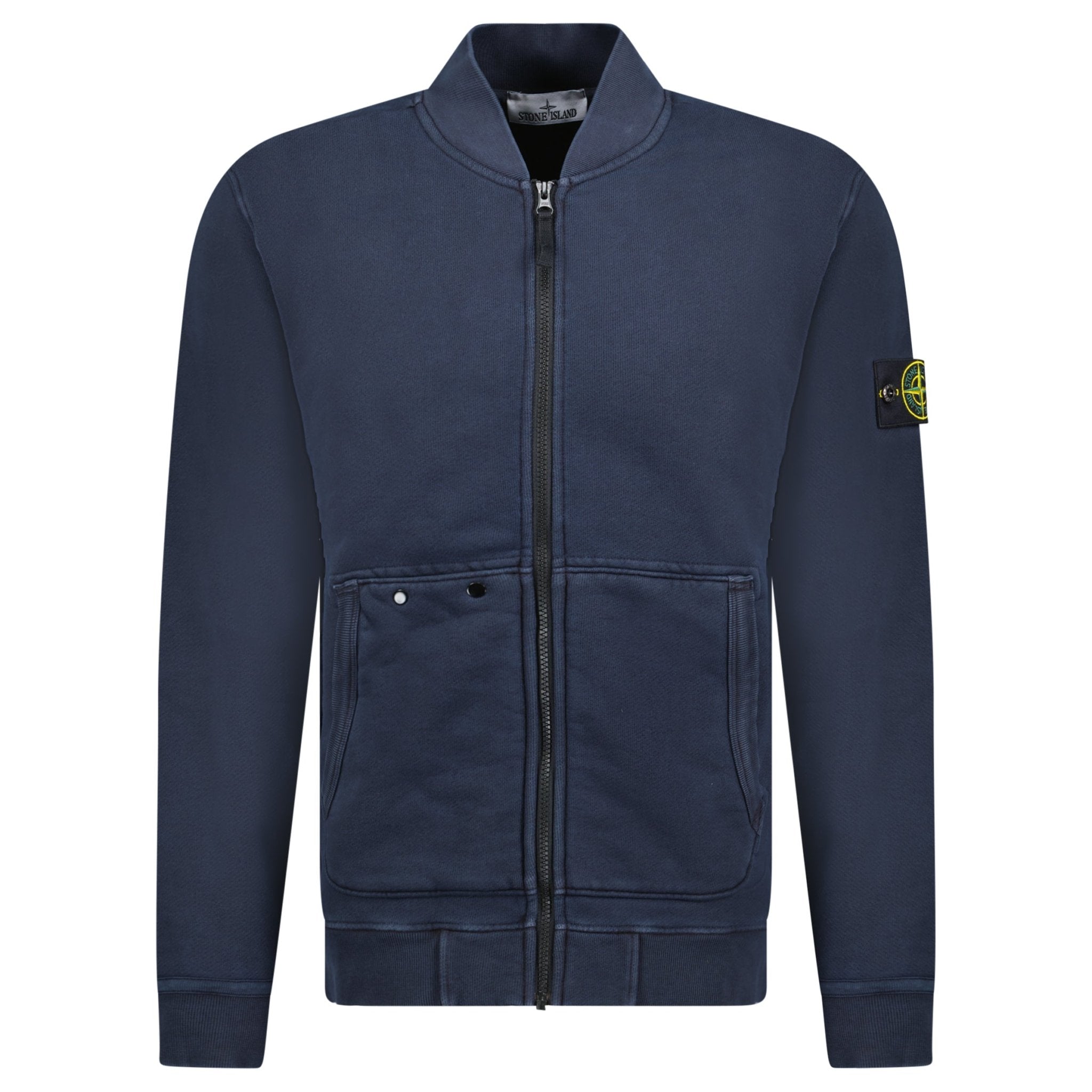 Stone Island Old Effect Zip Up Sweatshirt Navy Outlet Sale Always Under Retail Boinclo