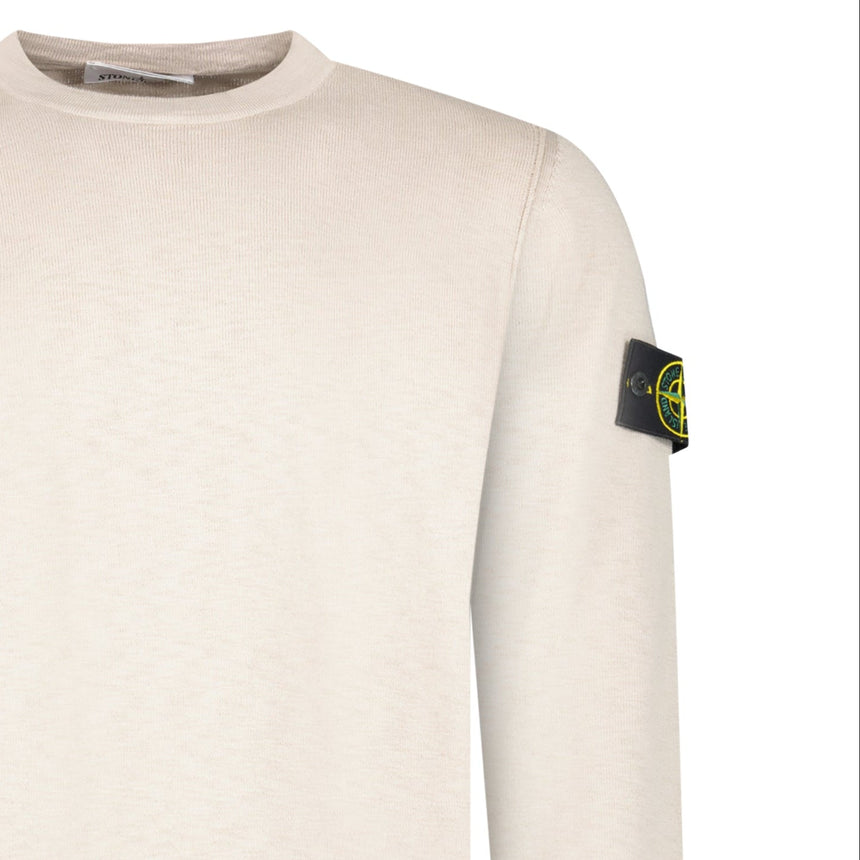 Stone Island Organic Cotton and Nylon Crewneck Jumper in Desert Beige - Boinclo - Outlet Sale Under Retail