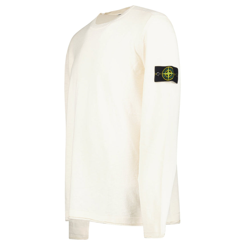 Stone Island Organic Cotton and Nylon Crewneck Jumper in Ivory - Boinclo - Outlet Sale Under Retail