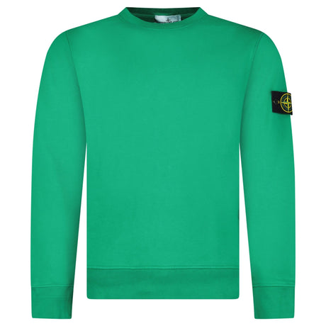 Stone Island Organic Cotton Fleece Crewneck Sweatshirt in Malachite Green - Boinclo - Outlet Sale Under Retail