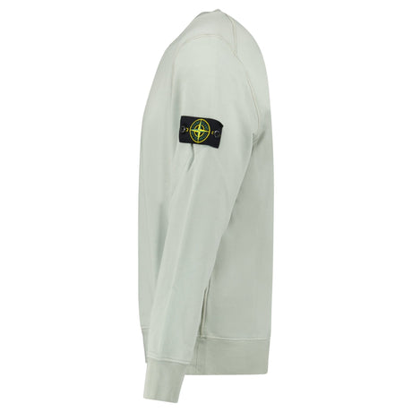 Stone Island Organic Cotton Fleece Crewneck Sweatshirt in Sage Green - Boinclo - Outlet Sale Under Retail