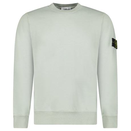 Stone Island Organic Cotton Fleece Crewneck Sweatshirt in Sage Green - Boinclo - Outlet Sale Under Retail