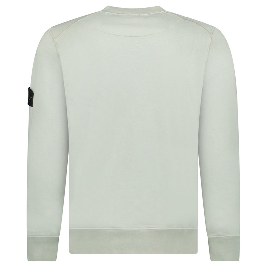 Stone Island Organic Cotton Fleece Crewneck Sweatshirt in Sage Green - Boinclo - Outlet Sale Under Retail