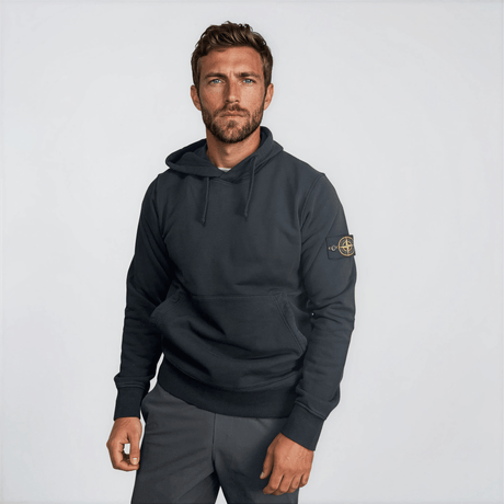 Stone Island Organic Cotton Fleece Hoodie in Black - Boinclo - Outlet Sale Under Retail