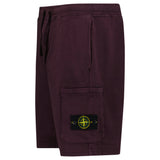 Stone Island Organic Cotton Fleece Jogger Shorts in Amaranth Red - Boinclo - Outlet Sale Under Retail