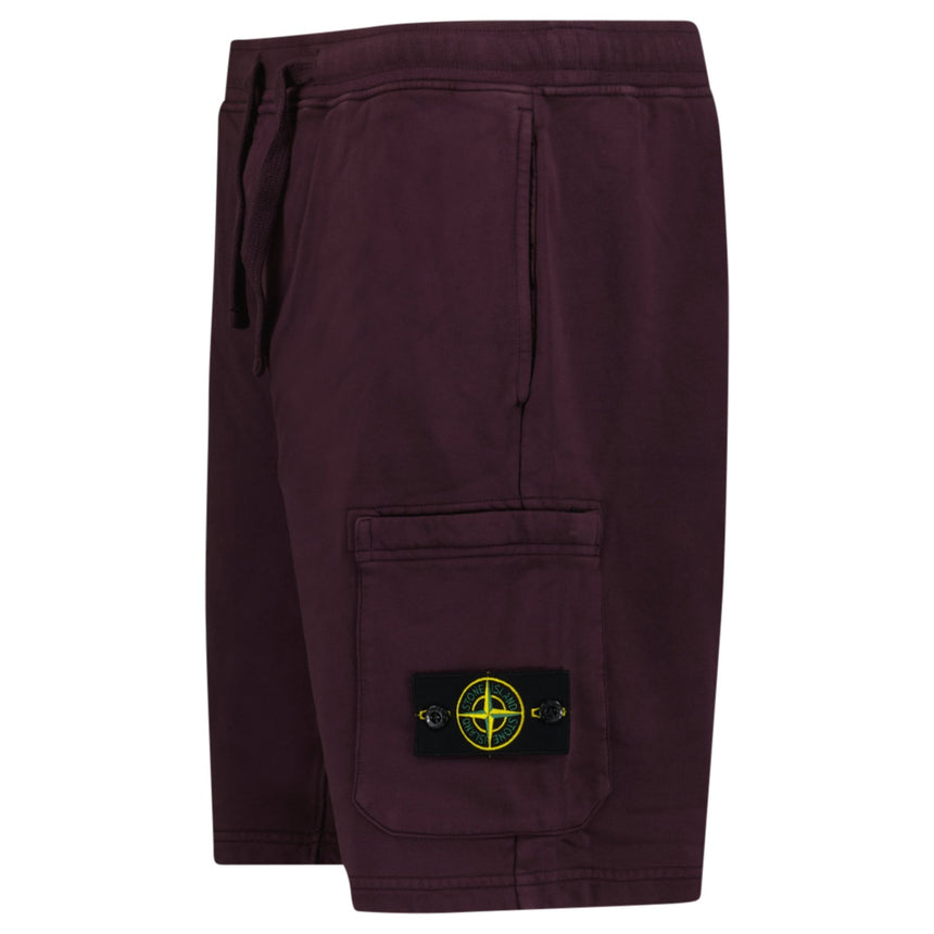 Stone Island Organic Cotton Fleece Jogger Shorts in Amaranth Red - Boinclo - Outlet Sale Under Retail