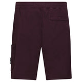Stone Island Organic Cotton Fleece Jogger Shorts in Amaranth Red - Boinclo - Outlet Sale Under Retail
