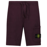 Stone Island Organic Cotton Fleece Jogger Shorts in Amaranth Red - Boinclo - Outlet Sale Under Retail