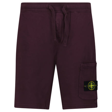 Stone Island Organic Cotton Fleece Jogger Shorts in Amaranth Red - Boinclo - Outlet Sale Under Retail