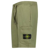 Stone Island Organic Cotton Fleece Jogger Shorts in Military Green - Boinclo - Outlet Sale Under Retail