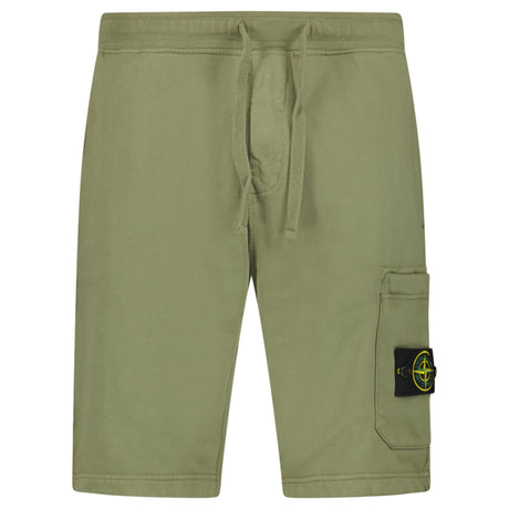 Stone Island Organic Cotton Fleece Jogger Shorts in Military Green - Boinclo - Outlet Sale Under Retail