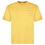 Stone Island Organic Cotton Jersey 'FISSATO' Effect T-Shirt in Mustard - Boinclo - Outlet Sale Under Retail