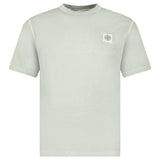 Stone Island Organic Cotton Jersey 'FISSATO' Effect T-Shirt in Sage Green - Boinclo - Outlet Sale Under Retail