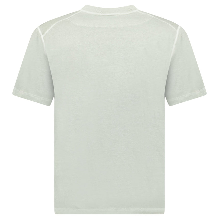 Stone Island Organic Cotton Jersey 'FISSATO' Effect T-Shirt in Sage Green - Boinclo - Outlet Sale Under Retail