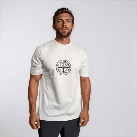 Stone Island Organic Cotton Jersey T-Shirt in White - Boinclo - Outlet Sale Under Retail