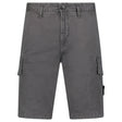 Stone Island Organic Cotton Stretch Broken Twill 'Old' Effect Cargo Shorts in Charcoal Grey - Boinclo - Outlet Sale Under Retail