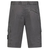 Stone Island Organic Cotton Stretch Broken Twill 'Old' Effect Cargo Shorts in Charcoal Grey - Boinclo - Outlet Sale Under Retail