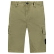 Stone Island Organic Cotton Stretch Broken Twill 'Old' Effect Cargo Shorts in Military Green - Boinclo - Outlet Sale Under Retail