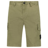Stone Island Organic Cotton Stretch Broken Twill 'Old' Effect Cargo Shorts in Military Green - Boinclo - Outlet Sale Under Retail
