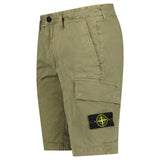 Stone Island Organic Cotton Stretch Broken Twill 'Old' Effect Cargo Shorts in Military Green - Boinclo - Outlet Sale Under Retail