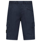 Stone Island Organic Cotton Stretch Broken Twill 'Old' Effect Cargo Shorts in Navy - Boinclo - Outlet Sale Under Retail