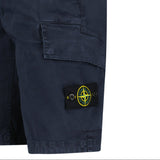 Stone Island Organic Cotton Stretch Broken Twill 'Old' Effect Cargo Shorts in Navy - Boinclo - Outlet Sale Under Retail
