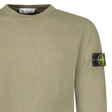 Stone Island Organic Cotton Waffle Fleece Crewneck Sweatshirt in Military Green - Boinclo - Outlet Sale Under Retail