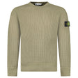 Stone Island Organic Cotton Waffle Fleece Crewneck Sweatshirt in Military Green - Boinclo - Outlet Sale Under Retail