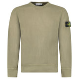 Stone Island Organic Cotton Waffle Fleece Crewneck Sweatshirt in Military Green - Boinclo - Outlet Sale Under Retail
