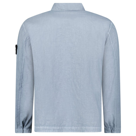 Stone Island Organic - Look Nylon Panama - TC Overshirt in Avio Blue - Boinclo - Outlet Sale Under Retail