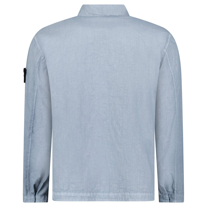 Stone Island Organic - Look Nylon Panama - TC Overshirt in Avio Blue - Boinclo - Outlet Sale Under Retail