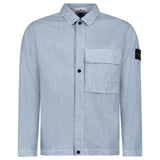 Stone Island Organic - Look Nylon Panama - TC Overshirt in Avio Blue - Boinclo - Outlet Sale Under Retail