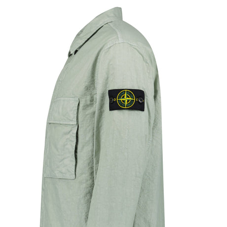 Stone Island Organic - Look Nylon Panama - TC Overshirt in Sage Green - Boinclo - Outlet Sale Under Retail
