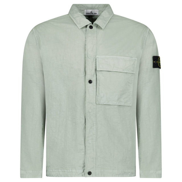 Stone Island Organic - Look Nylon Panama - TC Overshirt in Sage Green - Boinclo - Outlet Sale Under Retail