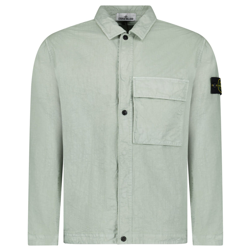 Stone Island Organic - Look Nylon Panama - TC Overshirt in Sage Green - Boinclo - Outlet Sale Under Retail
