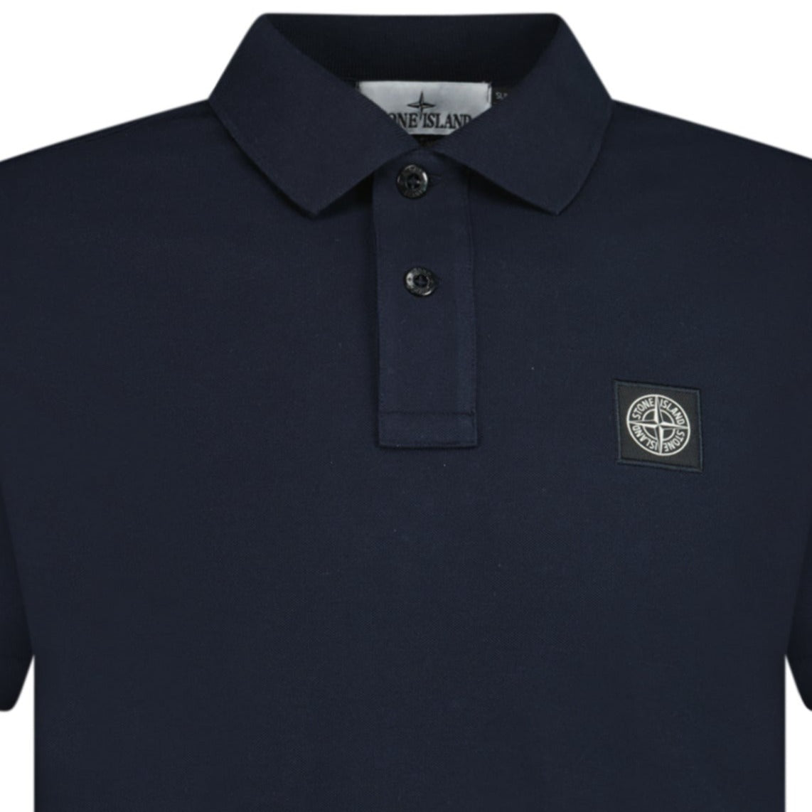 Patch Polo T Shirt Slim Fit Navy