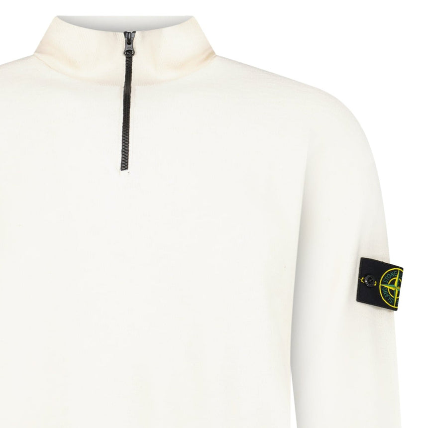 Stone Island Quarter Zip Knit Jumper in Ivory - Boinclo - Outlet Sale Under Retail