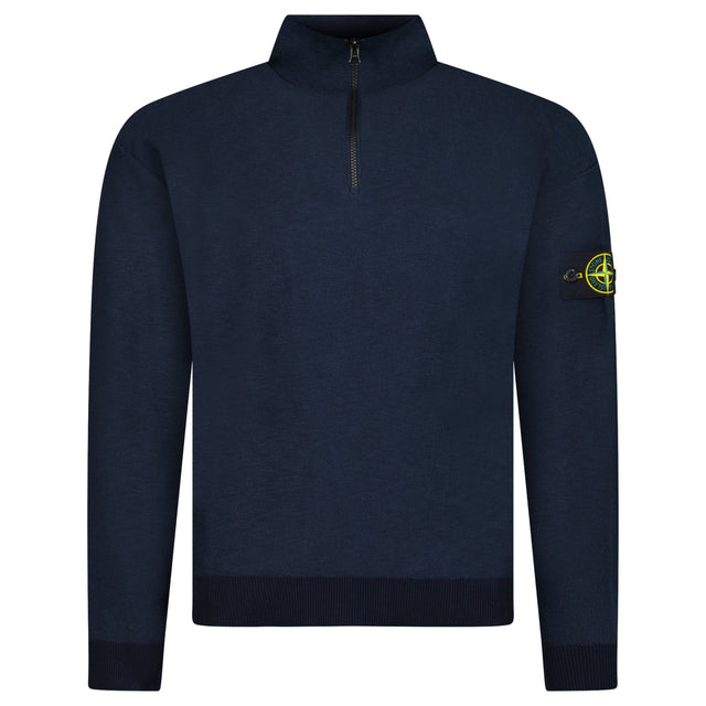 Stone Island Quarter Zip Knit Jumper in Navy - Boinclo - Outlet Sale Under Retail