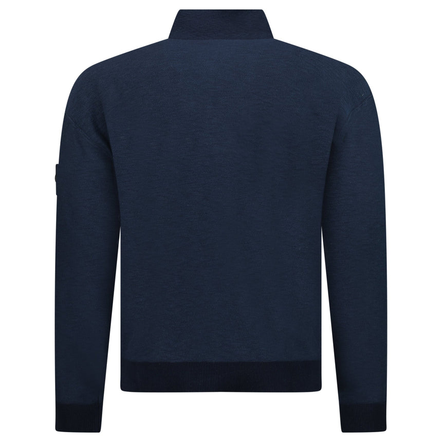 Stone Island Quarter Zip Knit Jumper in Navy - Boinclo - Outlet Sale Under Retail