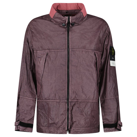 Stone Island Raw Linen Plated-OVD Short Parka in Dark Burgundy - Boinclo - Outlet Sale Under Retail